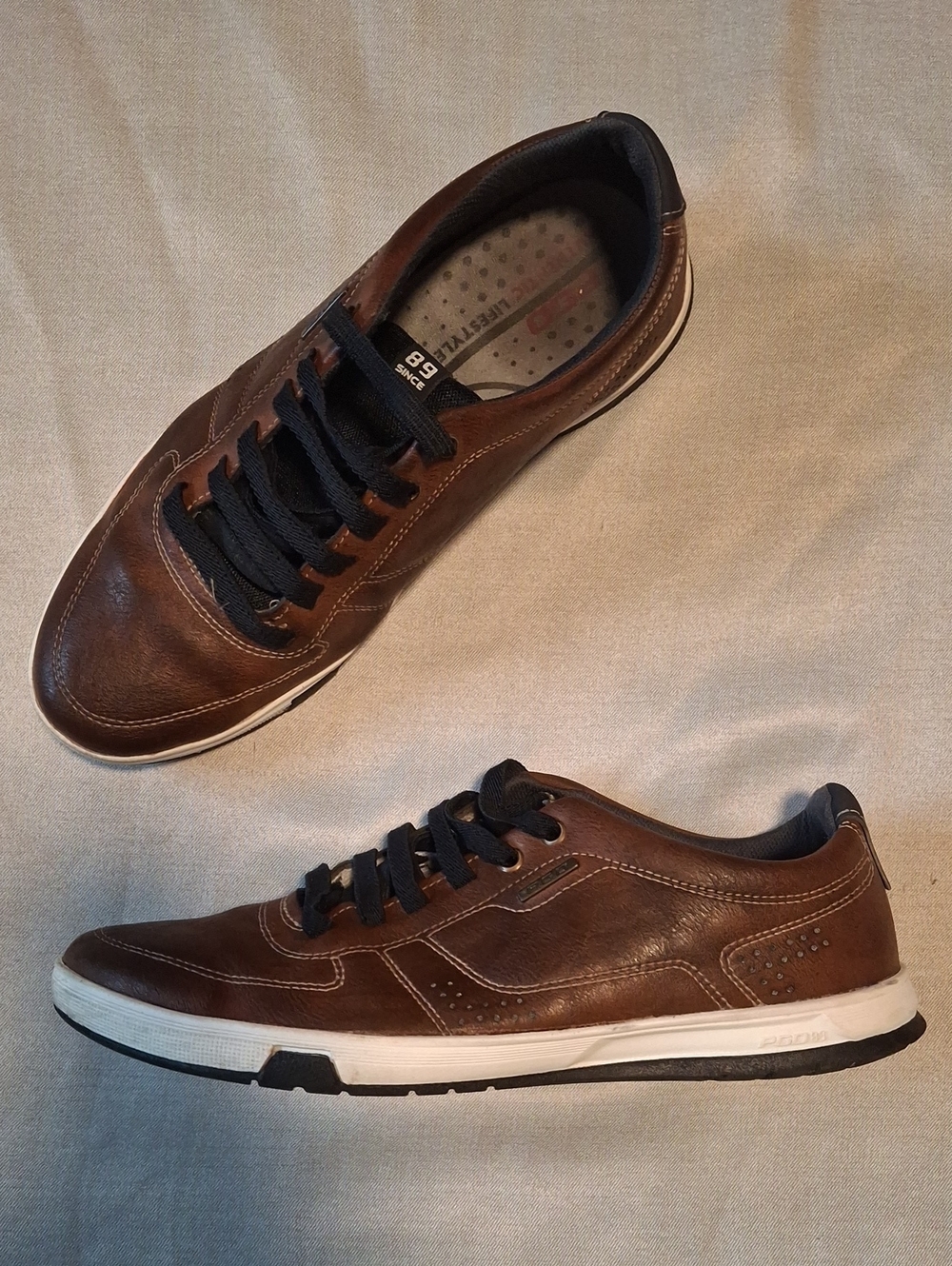 Pegada Brown Leather Sneakers | Men’s 9.5 | Amortech Comfort Dress Shoes
